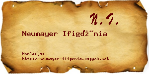 Neumayer Ifigénia névjegykártya
